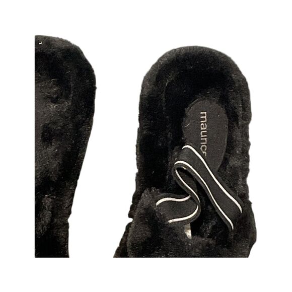 Maurices Black Slingback Faux Fur Slippers 7M - Picture 4 of 7